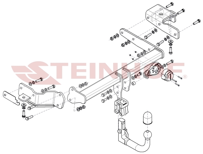 Vertikalna vlečna kljuka Hyundai Santa Fe IV - Facelift - (TM) (2WD / 4WD) - od 2020
